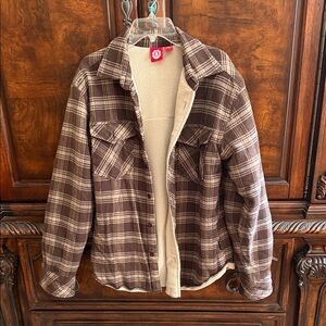 Element Brown Plaid Shirt Jacket